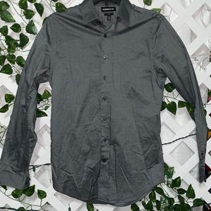 Gray Express Button-Up
